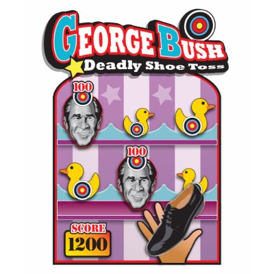 George Bush - Reporter Shoe Throw Attack! Tshirts by spacedust