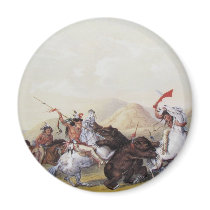 George Catlin - Attacking the Grizzly Bear magnets by MasterpieceArt George Catlin - Attacking the Grizzly Bear magnets