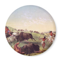 George Catlin - Buffalo Hunt magnets