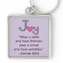 George Eliot Smile Friends Quote Keychain