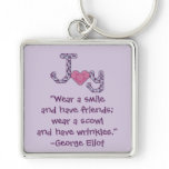 George Eliot Smile Friends Quote Keychain