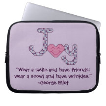 George Eliot Smile Friends Quote Laptop Sleeve
