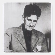 George Orwell Square Stickers