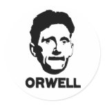 George Orwell Round Stickers