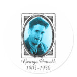 George Orwell Round Stickers