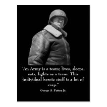 George Patton and Quote Postcard