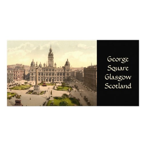 George Square, Glasgow, Scotland Photo Card Template