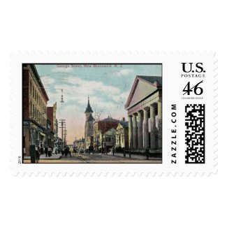 George St., New Brunswick NJ 1910 Vintage stamp