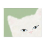 George the white cat postcard