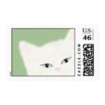 George the white cat stamps