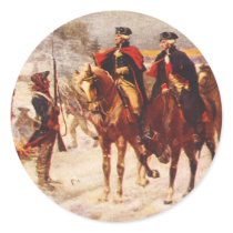 George Washington and Lafayette at Valley Forge Round Stickers
