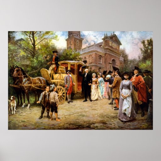 George Washington arriving at Christ Church Posters