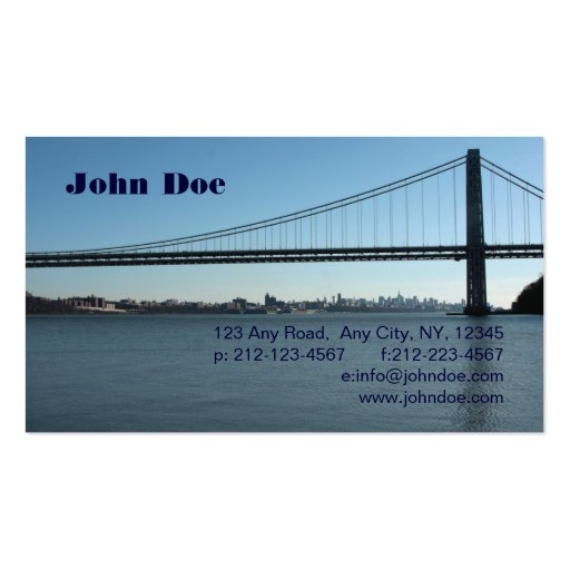 George Washington Bridge Business Card Templates (front side)