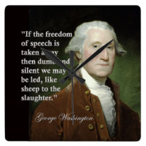 George Washington Freedom of Speech Quote Clock wall clocks