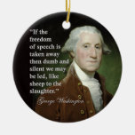 George Washington Freedom of Speech Quote Christmas Tree Ornament