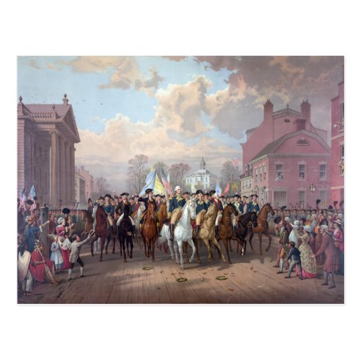 George Washington in New York postcards
