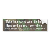 GEORGE WASHINGTON "Indian Hemp Seed" Bumper Sticker