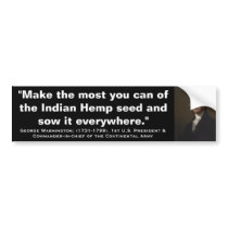 GEORGE WASHINGTON "Indian Hemp Seed" Bumper Sticker