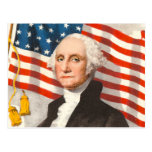 George Washington Patriotic U.S. Flag July 4th Postcard
