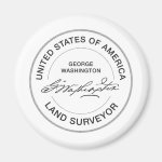 George Washington USA Land Surveyor Seal Refrigerator Magnet George Washington USA Land Surveyor Seal Refrigerator Magnet