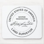 George Washington USA Land Surveyor Seal Mousepad George Washington USA Land Surveyor Seal Mousepad
