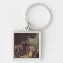 George Whitefield preaching Keychain