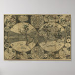 George Willdey 1702 Map of the World Posters