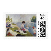 Georges Seurat - Bathers at Asnières Postage Stamp