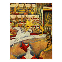 Georges Seurat - Der Zirkus - Circus Postcard