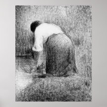 Georges Seurat-Washerwoman Poster