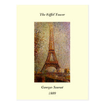 Georges Seurat's Painting: The Eiffel Tower (1889) Post Cards