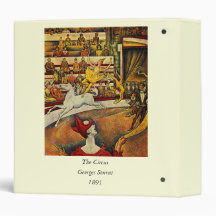 Georges Seurat's The Circus (1891) - Clown & Rider 3 Ring Binders