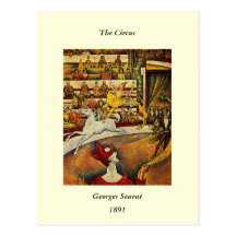 Georges Seurat's The Circus (1891) - Clown & Rider Postcards