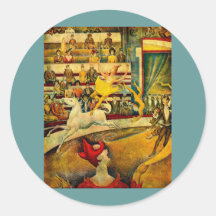 Georges Seurat's The Circus (1891) Round Sticker