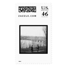 Georgetown and the Aqueduct Bridge 1865 Postage Stamp