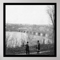 Georgetown and the Aqueduct Bridge 1865 Print