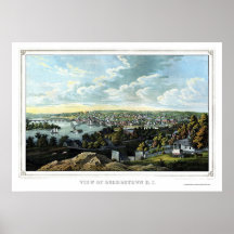 Georgetown, D.C. Panoramic Map - 1855 Print