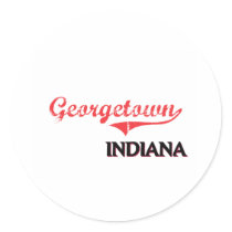 Georgetown Indiana City Classic Round Stickers