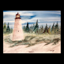 georgetown, sc lighthouse watercolor print