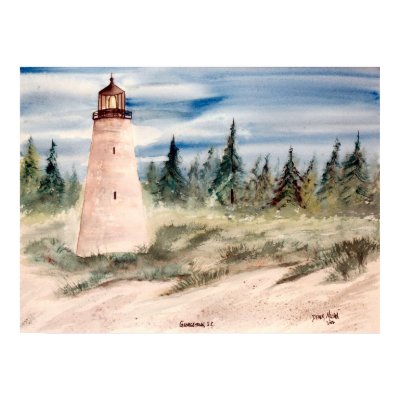 georgetown, sc lighthouse watercolor print by dereklovessheila
