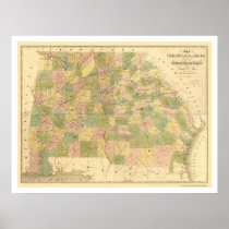 Georgia & Alabama Railroad Map 1839 Print