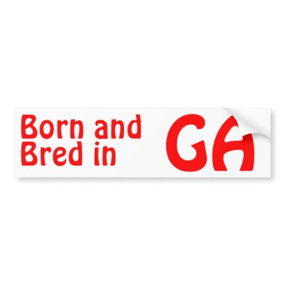 Georgia Bred (Bumper) Sticker Bumper Stickers by TimeTrax