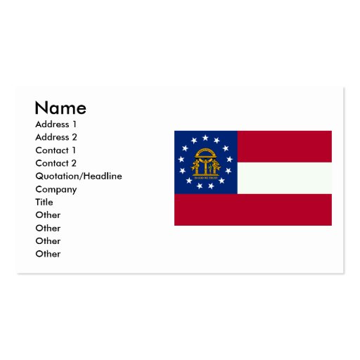 Georgia Flag Business Card (front side)