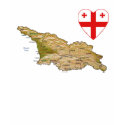 Georgia Flag Heart and Map T-Shirt by FlagAndMap Georgia Flag Heart and Map T-Shirt