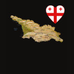 Georgia Flag Heart Map Fitted AA T-Shirt