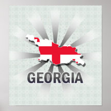 Georgia Flag Map 2.0 Poster