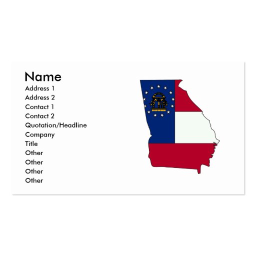 Georgia Flag Map Business Card Template (front side)