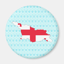 Georgia Flag Map full size Refrigerator Magnet