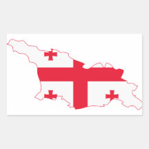 Georgia Flag Map GE Rectangular Stickers