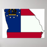 Georgia Flag Map Print